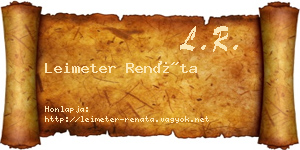 Leimeter Renáta névjegykártya
